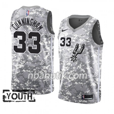 NBA Børn Trøje San Antonio Spurs Dante Cunningham 33 2018-19 Nike Grå Swingman